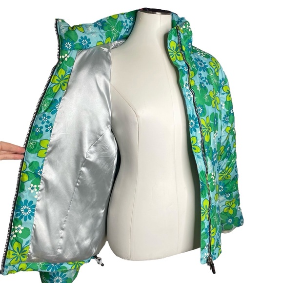 Nordica Blue Floral Ski Snow Jacket size 8 - Picture 6 of 10